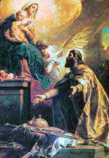 Re Stefano offre il paese alla Vergine Maria