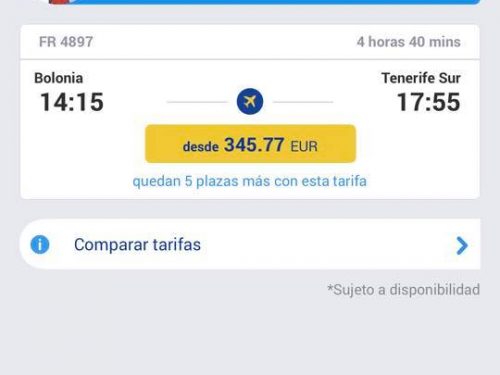 Il prezzo dei biglietti Italia-Tenerife è aumentato sensibilmente